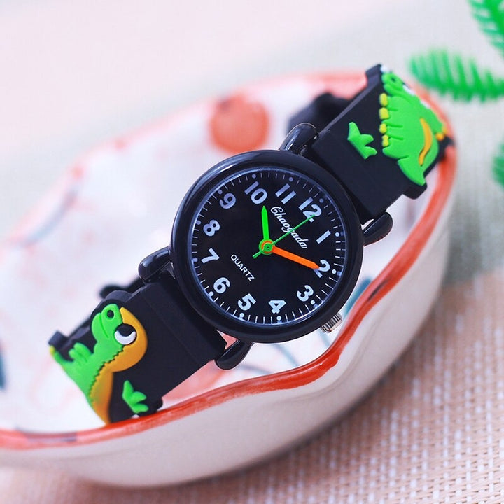 Soft Silicone Strap Cute Cartoon Cars and Bus Watch for Kids