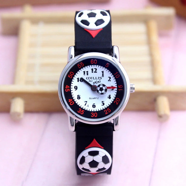 Cute Colorful 3D Football Soccer Theme Watches For Kids