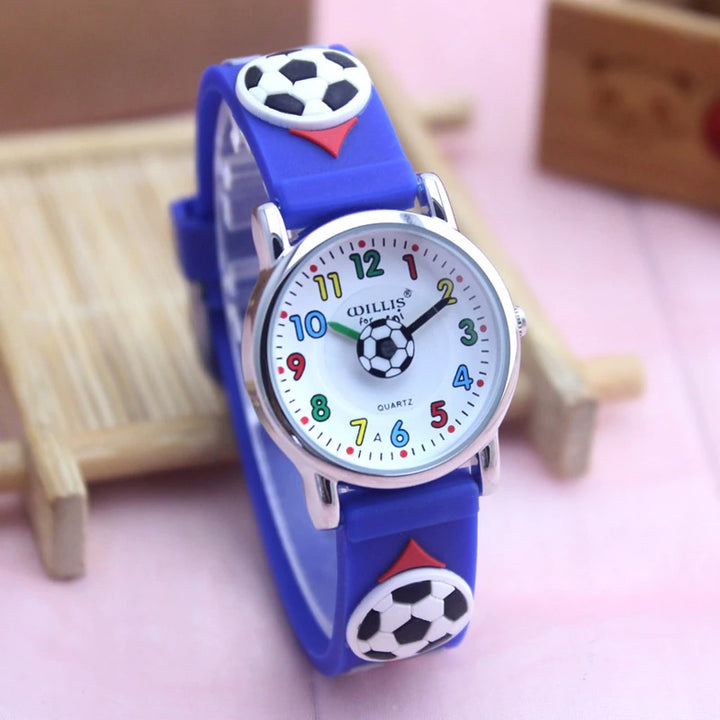 Cute Colorful 3D Football Soccer Theme Watches For Kids