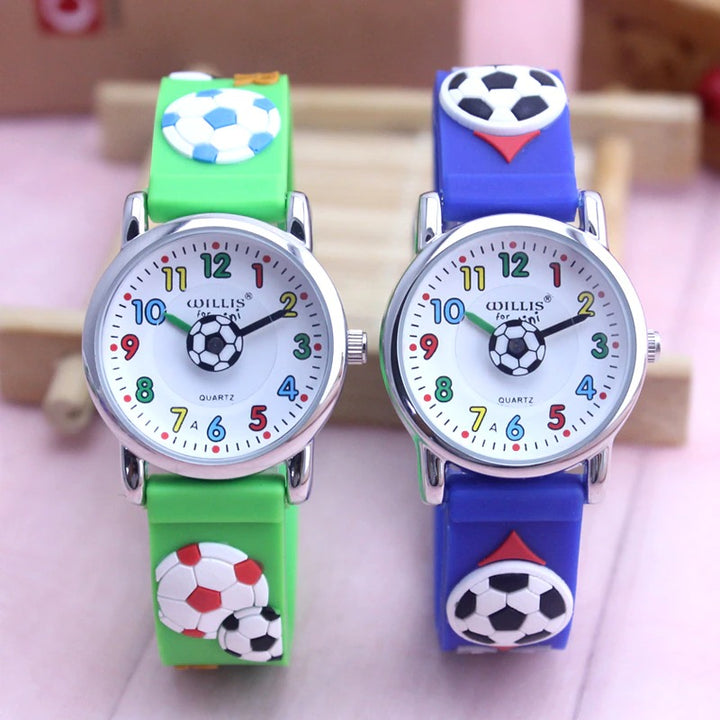 Cute Colorful 3D Football Soccer Theme Watches For Kids