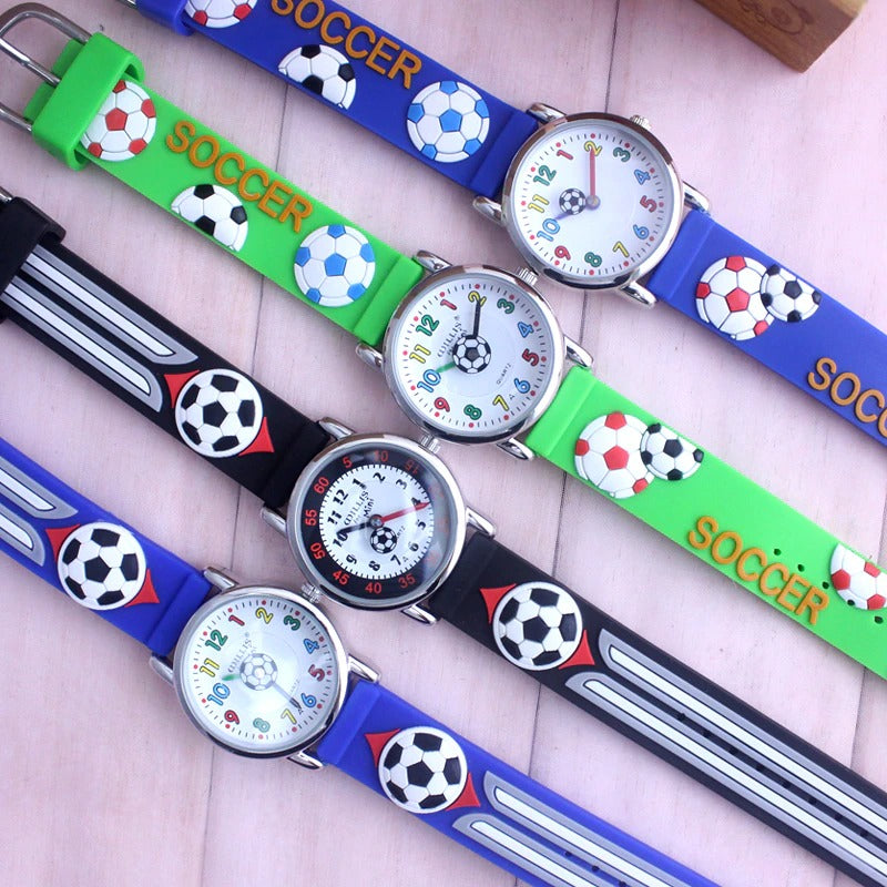 Cute Colorful 3D Football Soccer Theme Watches For Kids