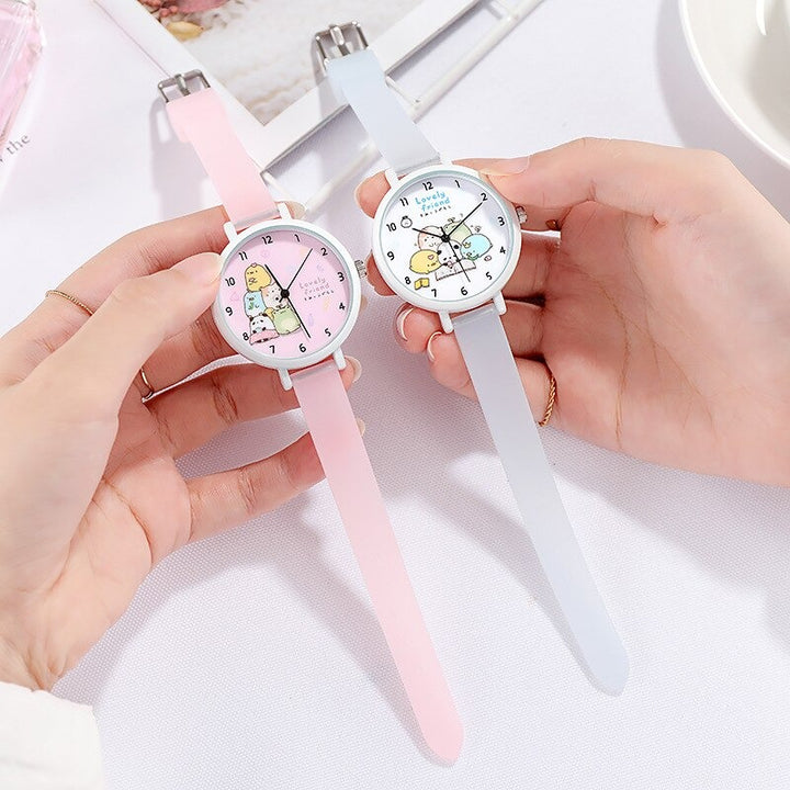 Cute Cartoon Friends Dial with Luminous Silicone Strap Quartz Watches