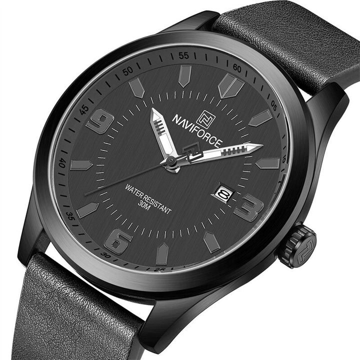 Luminous Big Round Dial with Vegan Leather Strap Quartz Watches