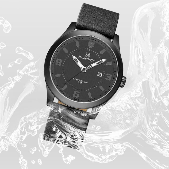 Luminous Big Round Dial with Vegan Leather Strap Quartz Watches