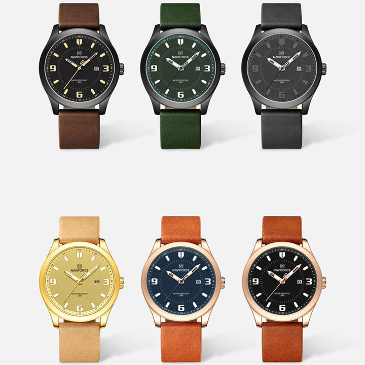 Luminous Big Round Dial with Vegan Leather Strap Quartz Watches