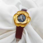 Cheerful Flower Shape Dial with Vegan Leather Strap Quartz Watches