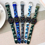 Cool Water-Resistant Watches with Camouflage Silicone Strap For Boys