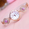 Women's Lustrous Rhinestone and Pearl Bejeweled Bracelet Quartz Watches