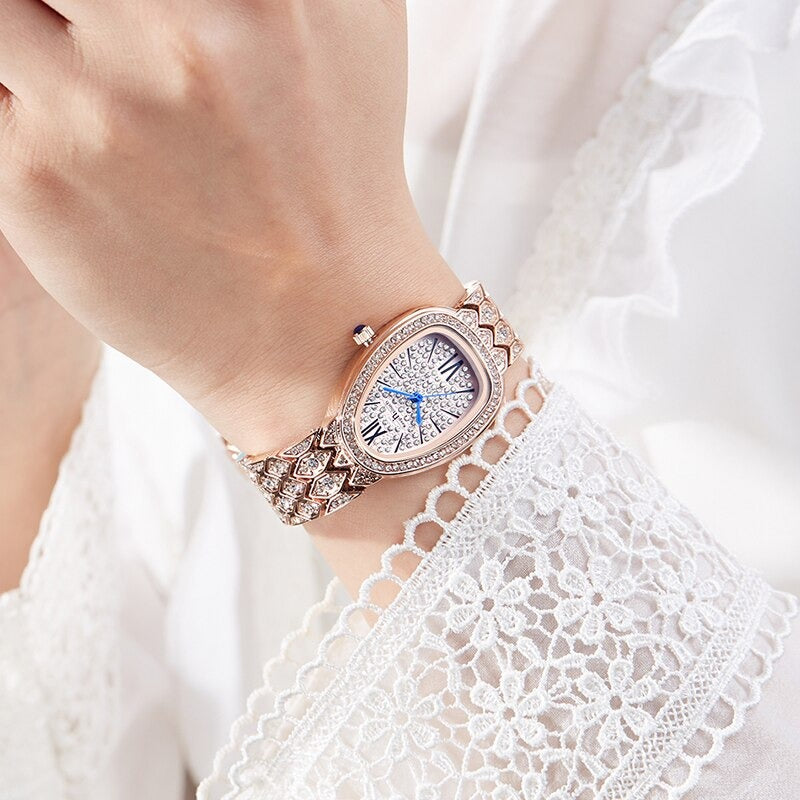 Stunning Rhinestone Studded Dial Women's Quartz Watches