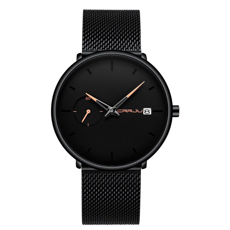 Unique Two-Tone Dauphine Hands Mesh Strap Chronograph Quartz Watches