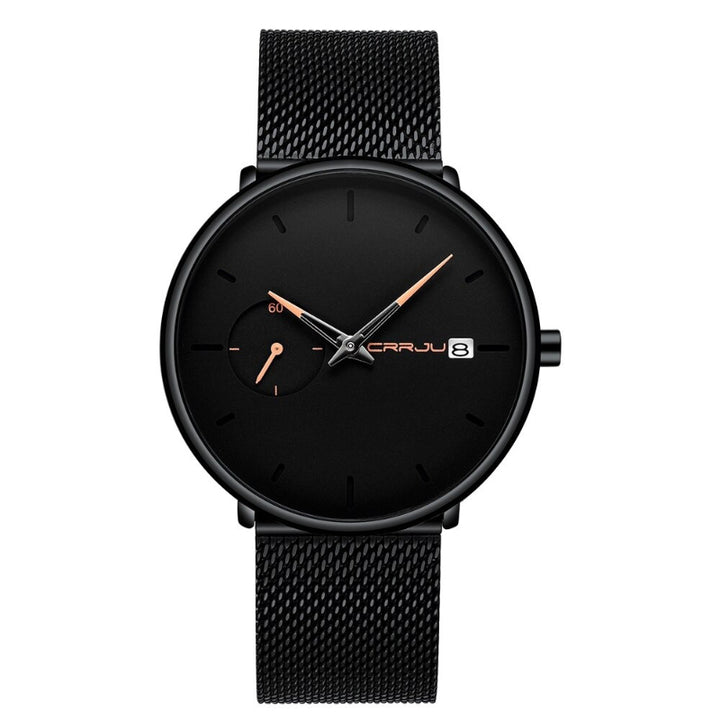 Unique Two-Tone Dauphine Hands Mesh Strap Chronograph Quartz Watches