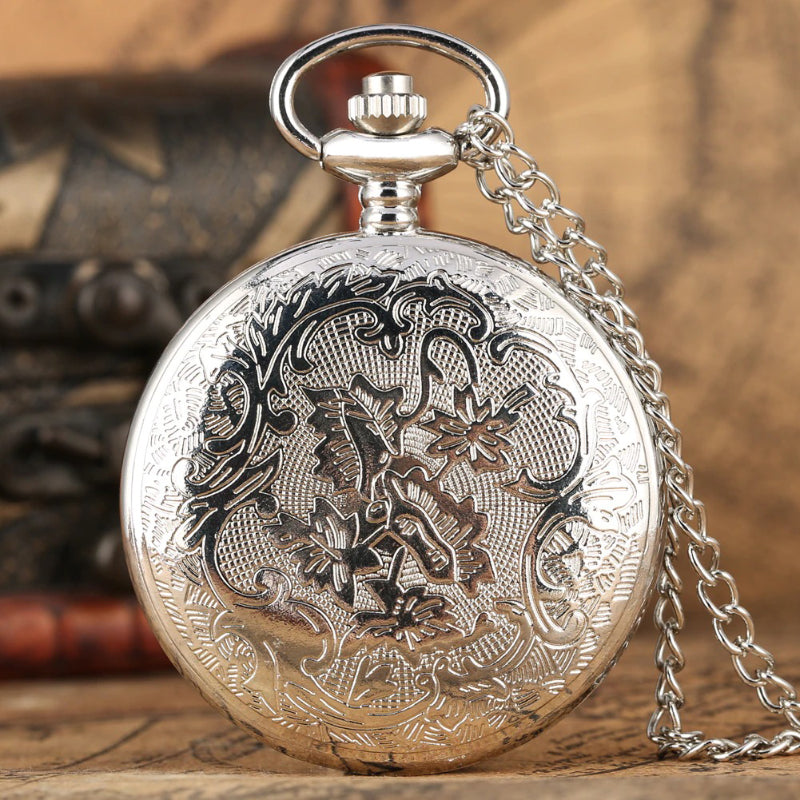 Antique 3D Ship's Nautical Anchor Pattern Quartz Pocket Watches