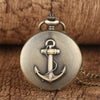 Antique 3D Ship's Nautical Anchor Pattern Quartz Pocket Watches