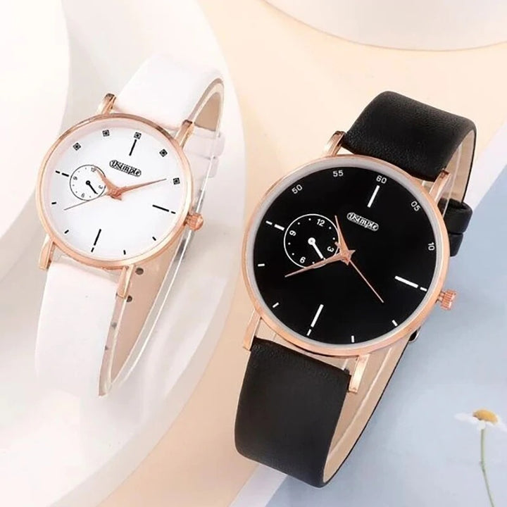 4pcs Minimalist Couple's Watch with Magnetic Bracelets Set