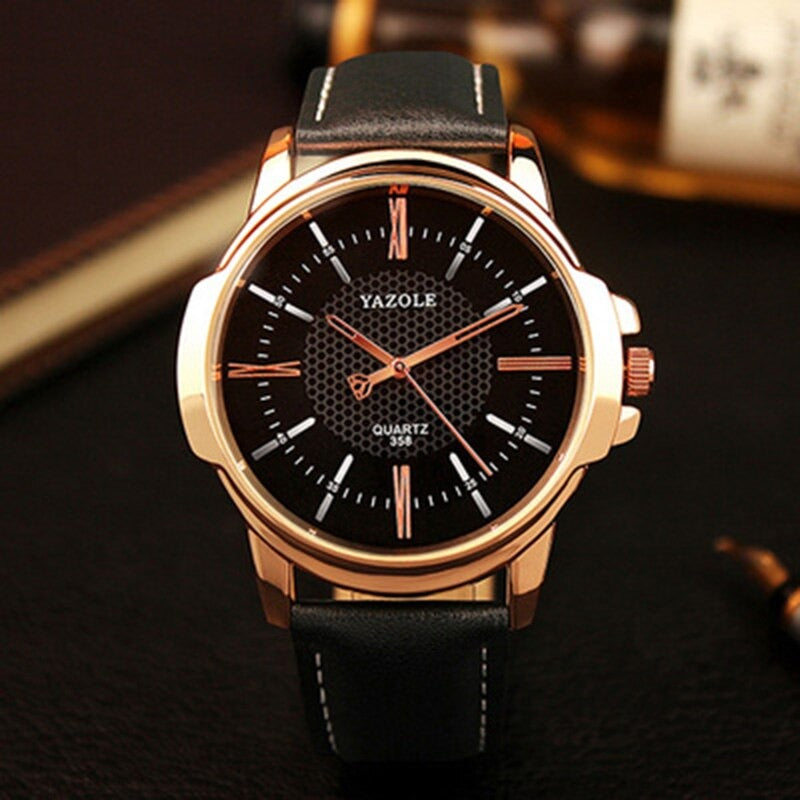 Business and Leisure Fashion Quartz Watches with Tough Vegan Leather Strap