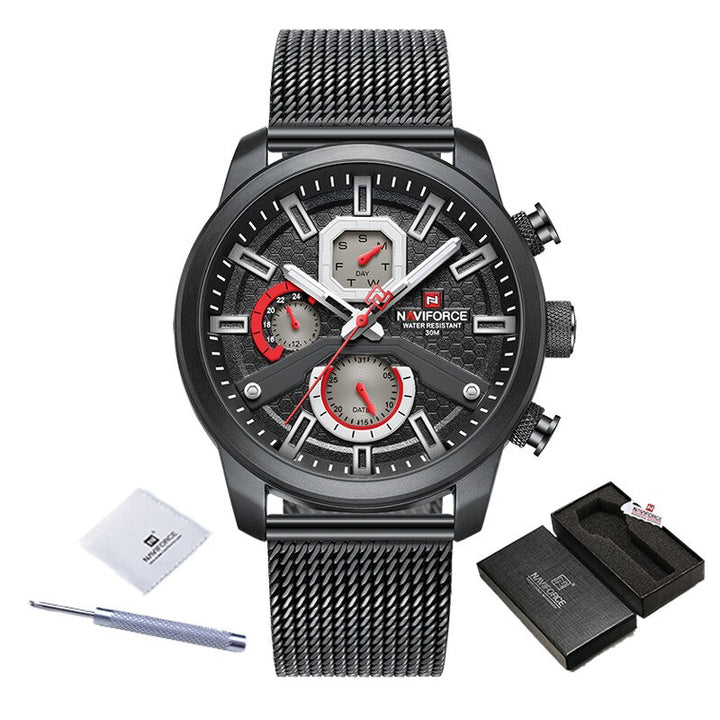 Tough Men's Luminous Stainless Steel Quartz Watches