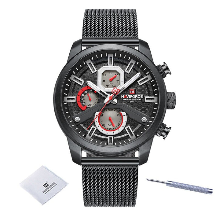 Tough Men's Luminous Stainless Steel Quartz Watches