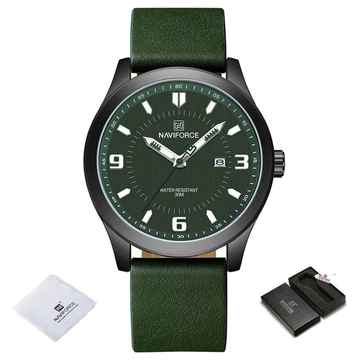 Luminous Big Round Dial with Vegan Leather Strap Quartz Watches