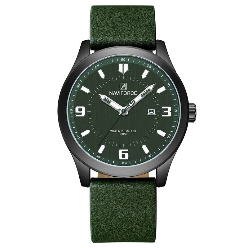 Luminous Big Round Dial with Vegan Leather Strap Quartz Watches