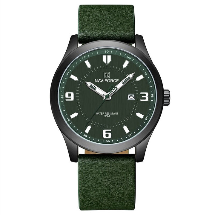Luminous Big Round Dial with Vegan Leather Strap Quartz Watches