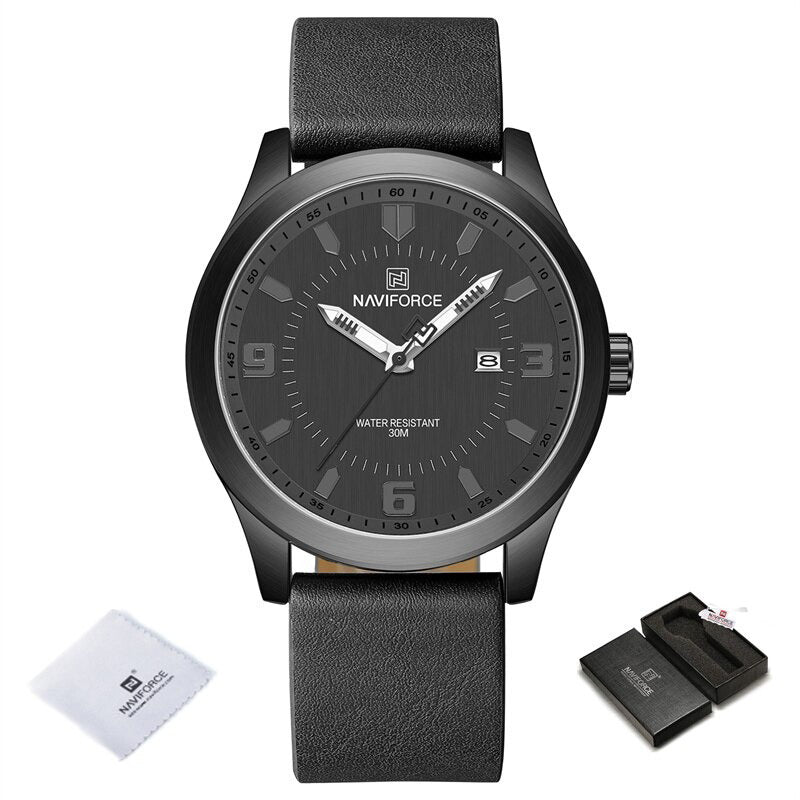 Luminous Big Round Dial with Vegan Leather Strap Quartz Watches