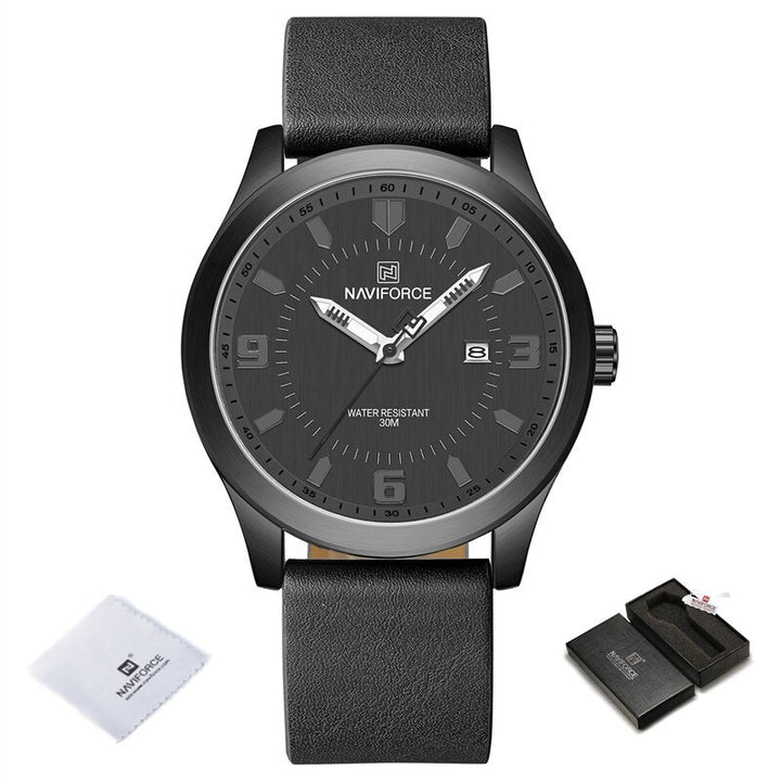 Luminous Big Round Dial with Vegan Leather Strap Quartz Watches