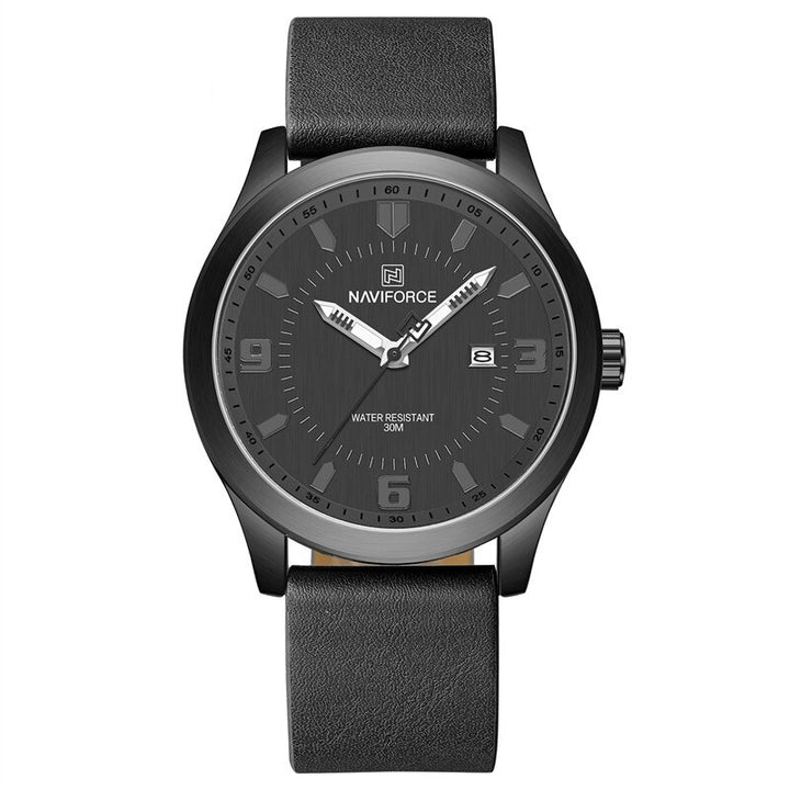Luminous Big Round Dial with Vegan Leather Strap Quartz Watches
