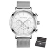 Water-resistant Thin Mesh Strap Minimalist Chronograph Quartz Watch