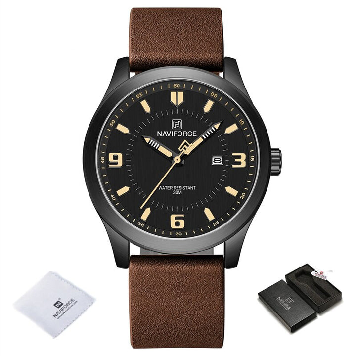 Luminous Big Round Dial with Vegan Leather Strap Quartz Watches