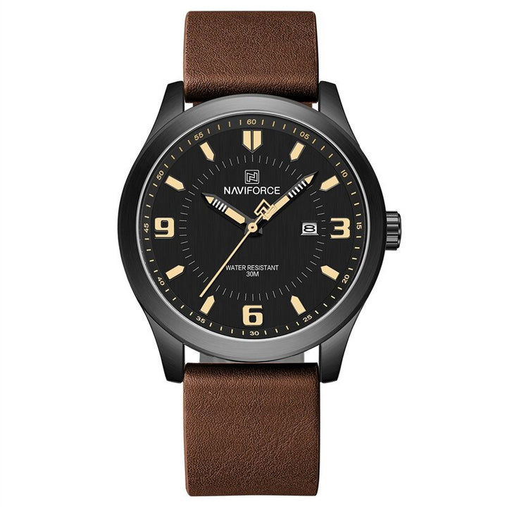 Luminous Big Round Dial with Vegan Leather Strap Quartz Watches