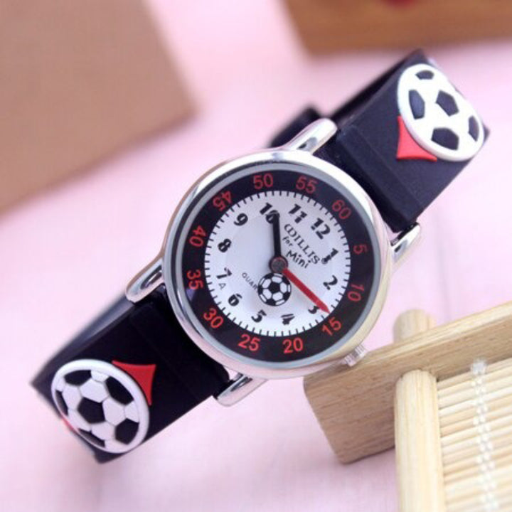 Cute Colorful 3D Football Soccer Theme Watches For Kids