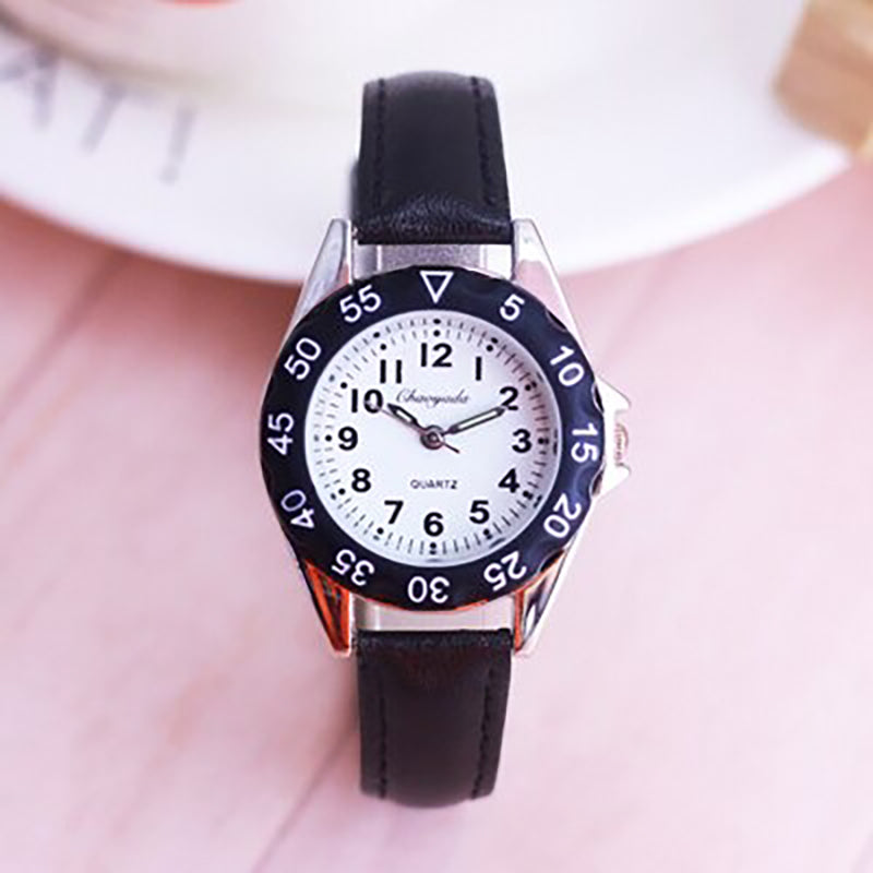 Fun Bright-Colored Vegan Leather Strap Quartz Watches for Kids