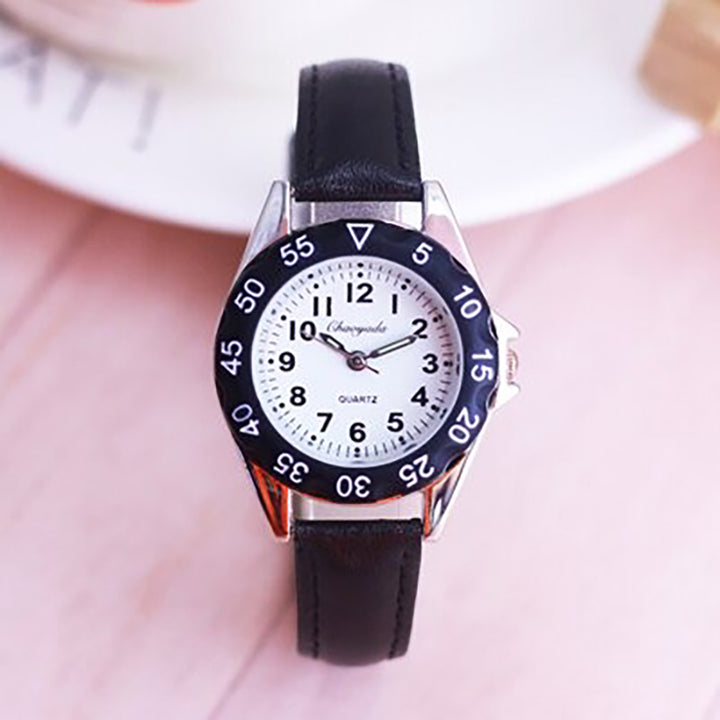 Fun Bright-Colored Vegan Leather Strap Quartz Watches for Kids