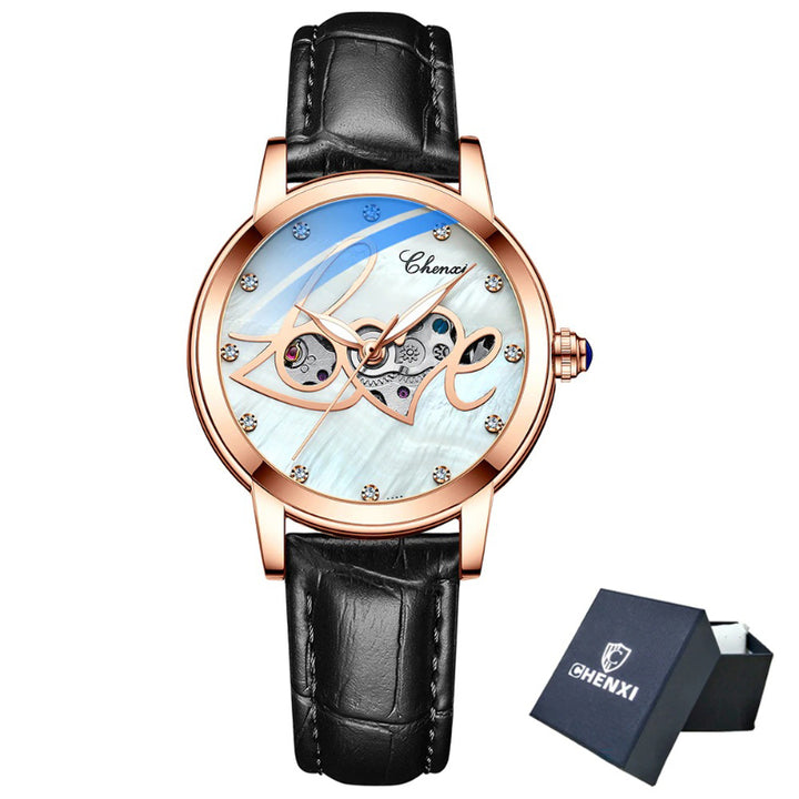 Sparkling Romantic Hollowed-out Love Dial Automatic Watches