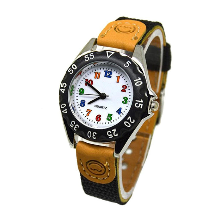 Children's Colorful Numbers-Style Dial Nylon Strap Quartz Watches