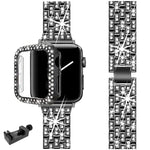 Dazzling Rhinestone Studded Apple Watch Case and Strap Mod Kits