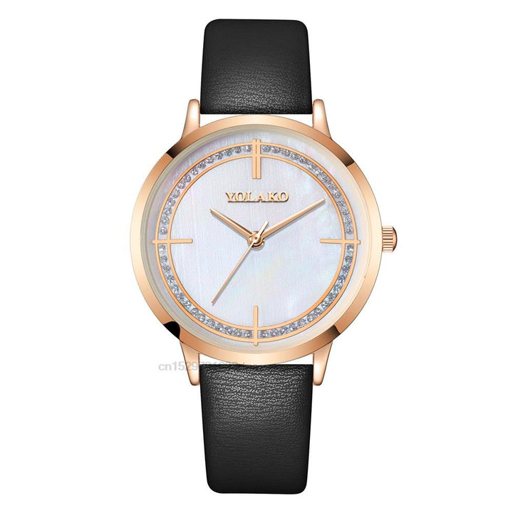 Ultra-Slim Numberless Vegan Leather Strap Quartz Watches