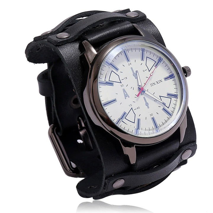 Retro Thick Genuine Leather Strap Quartz Watches