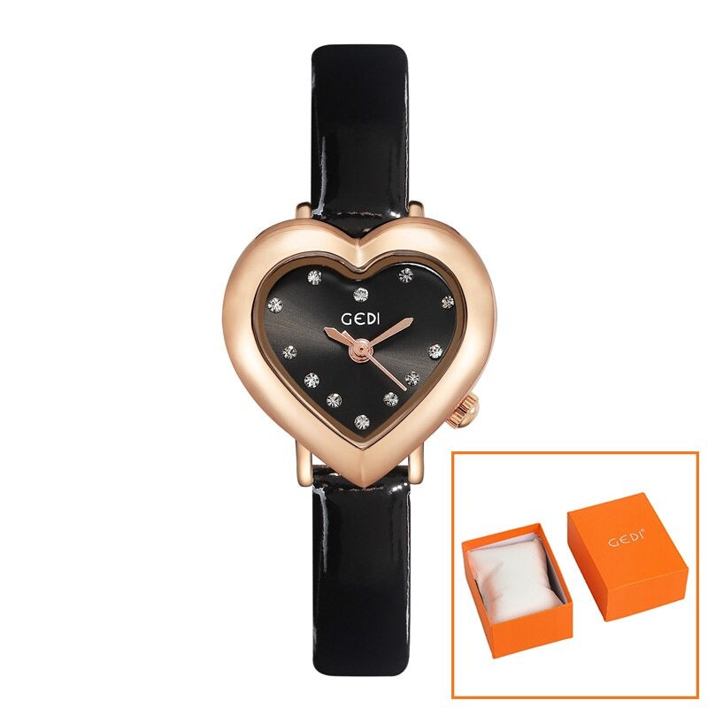 Passionate Heart-Shaped Dial with Vegan Leather Strap Quartz Watches