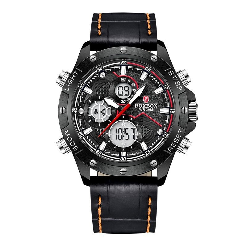 High-Powered Multiple Time Display with Premium Vegan Leather Strap Quartz Watches