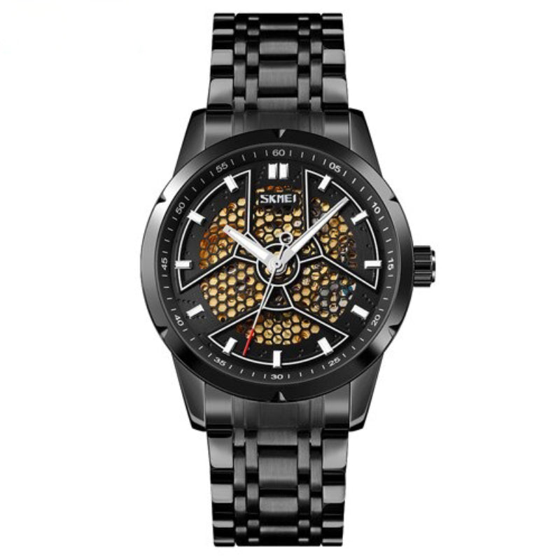 Luxury Textured Stainless Steel Mechanical Watch for Men