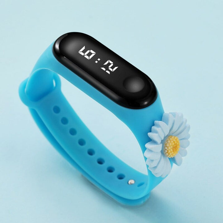 Blooming Flower Silicone Strap Digital Watch for Kids