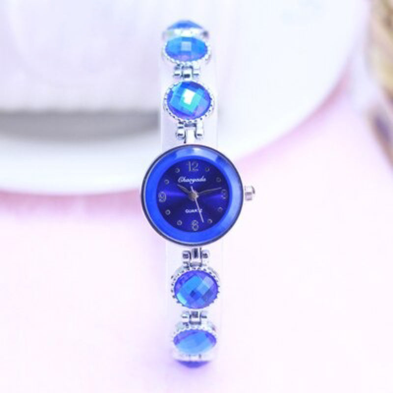 Luxurious Rhinestone Accented Fashion Bracelet Quartz Watches