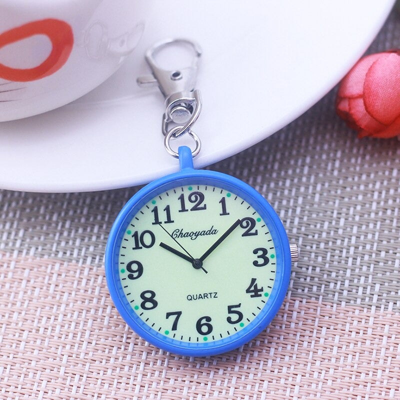 Luminous Easy To Read Dial Key Chain Quartz Pocket Watches