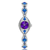 Women's Luxurious Eye Shaped Rhinestone Bejeweled Bracelet Quartz Watches
