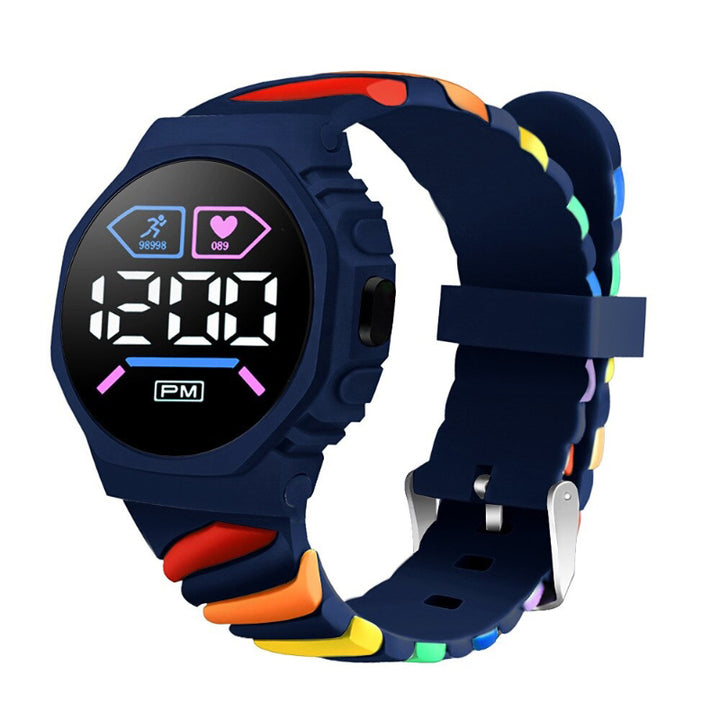 Colorful Rainbow Silicone Strap Children's Digital Watches