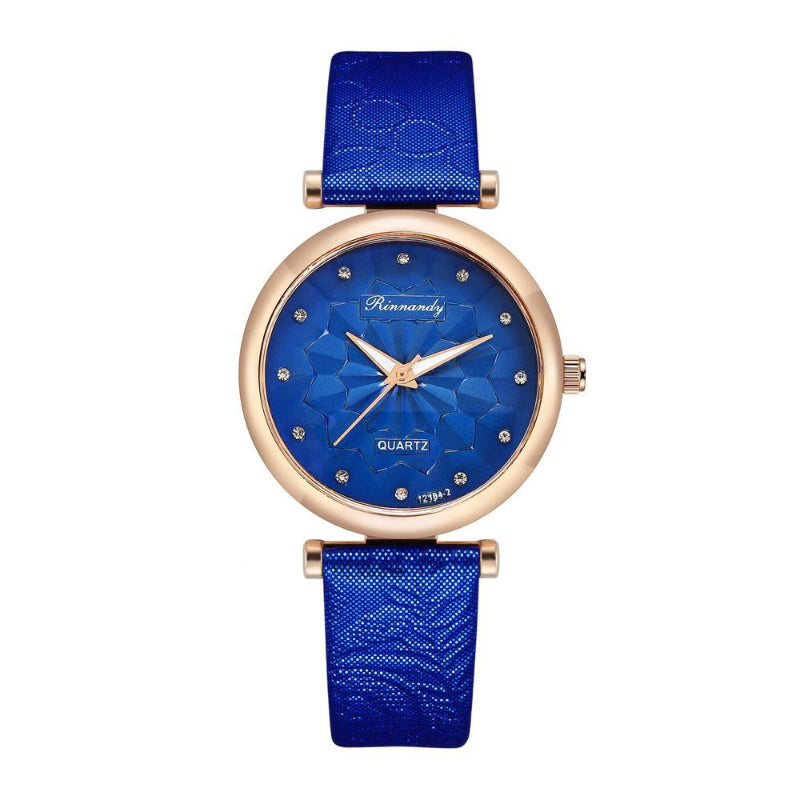 Casual Geometric Floral Design Dial Quartz Watch