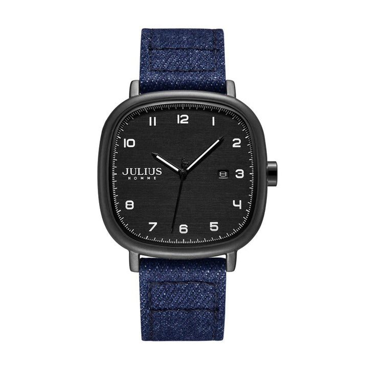 Luxury Sports Trend Large Square Case with Tough Vegan Leather Strap Quartz Watches
