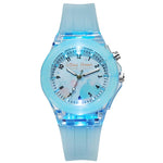 Cartoon Designs Luminous Flashing Lights Silicone Strap Kid's Watches