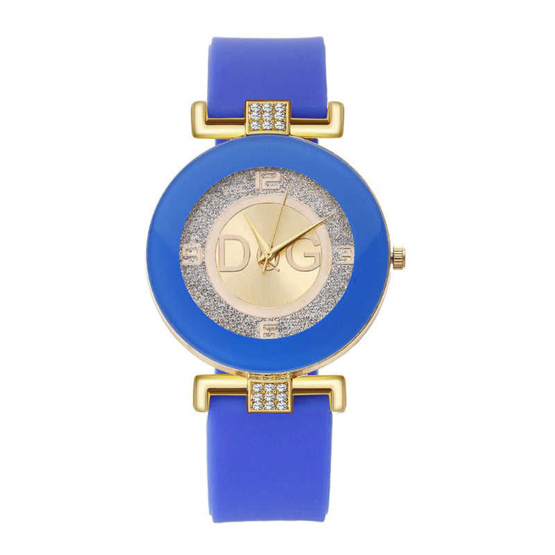 Dazzling Big Round Dial with Silicone Strap Quartz Watches